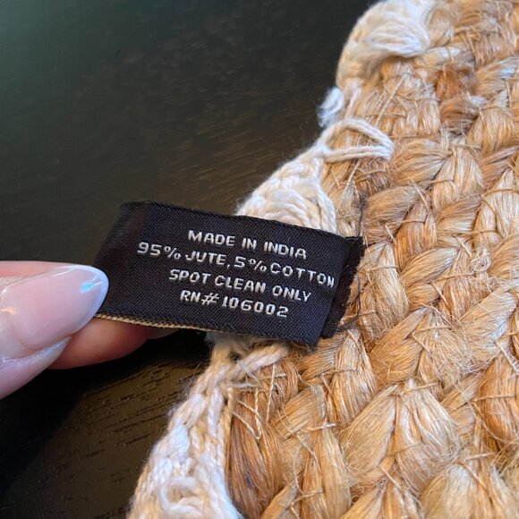 Rachel Zoe Round Jute Placemats Farmhouse Rustic Natural (Set of 4) - Picture 6 of 6